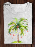 Hawaii Christmas Tree Print T-shirt