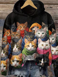 Funny Cat Print Casual Sweatshirt